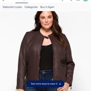 Women's Purple Faux Leather Moto Jacket.